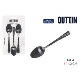 Inde Set de 3 Cucharas de Postre Moma Black Matt 14.2x3.2 cm (12 Cajas)