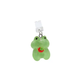 Wondee Mobile Charm Funny Frog Fresa Relámpago - Protector Decorativo para Puertos Type-C/Lightning, 25x10x20 mm