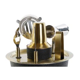 DKD Home Decor Coctel Loft Negro Dorado Inox 22 x 21 x 22 cm Set de 7