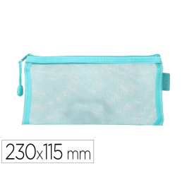Liderpapel Bolsa Zipper Bag Poliester Transpirable Multiusos 230x115 mm Azul Pastel