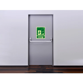 Archivo 2000 Señal Salida Emergencia Escalera Sube Derecha PVC Verde Luminiscente 224x300 mm