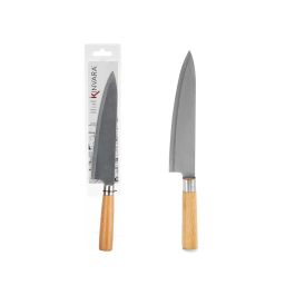Cuchillo grande Kinvara mango madera, 4.5x33x2.5 cm, metal SS420 y bambú, marrón y plata (24 Unidades) Precio: 63.50000019. SKU: S3606173