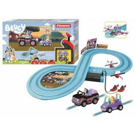 Carrera Pista de Carreras Eléctrica para Niños Bluey & Bingo First Race, Circuito de 2,4 Metros, Juego de Coches, Edad 3+ Años