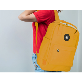 Antartik Mochila 2 asas y bolsillos exteriores mostaza 300x115x390 mm