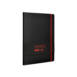 Antartik Cuaderno A4 Tapa Dura, Hojas Cuadriculadas, 100 Hojas 80gr FSC, Negro y Rojo