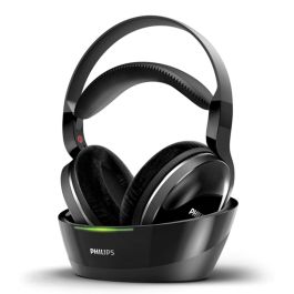 Philips SHD8850 Auriculares Diadema Inalámbricos, Sonido Cine 40mm Drivers, Alcance 30m, 20h Autonomía, Negro