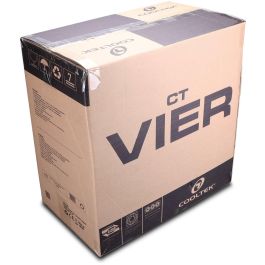 Cooltek CT VIER Midi Tower RGB Negro para PC ATX/micro ATX/Mini-ITX con Ventana Lateral de Vidrio y Ventiladores