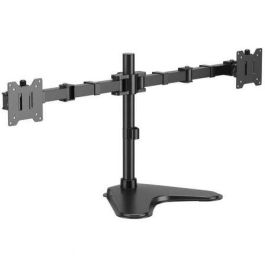 AISENS - SOPORTE DE MESA CON PEANA ECO GIRATORIO E INCLINABLE PARA MONITOR/TV 20KG (3 PIVOTES, 2 BRAZOS) DE 17-35, NEGRO