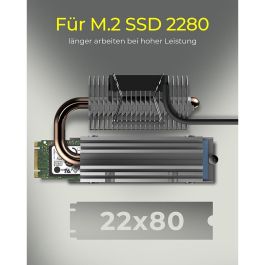 ICY BOX IB-M2HSF-705 Disipador Térmico para SSD M.2 con Ventilador 3cm 8500 RPM Plata