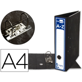 Liderpapel Archivador de Palanca A4 Classic Blue, Cartón Entrecolado, 80mm Lomo, Negro, Compresor Metálico