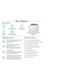 HP 3PZ15A Impresora Láser Monocromo Enterprise M406DN Dúplex Automático 40 ppm Ethernet Seguridad HP Wolf Pro Blanca