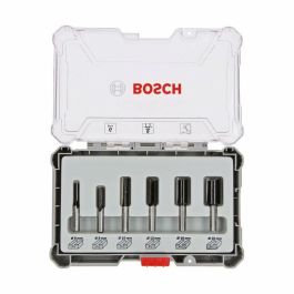 Bosch Professional 2607017465 - Juego de 6 Fresas Rectas de Fresa, Ø12/16/20 mm, Vástago de 6 mm