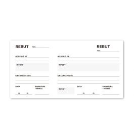 Liderpapel T105 Talonario Recibos Original con Matriz en Catalán 205x105 mm