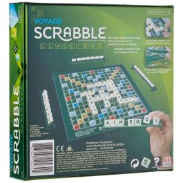 Mattel Games Scrabble Voyage Juego de mesa portátil con tablero texturizado para viajes, fichas seguras, +10 años
