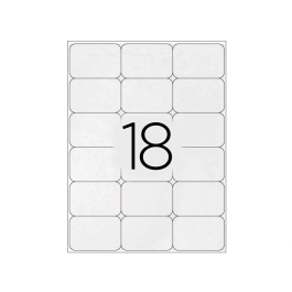 Q-connect Etiqueta Adhesiva KF01583 Tamaño 66x46,6 mm para Fotocopiadora Láser Ink-Jet, Caja 100 Hojas DIN A4