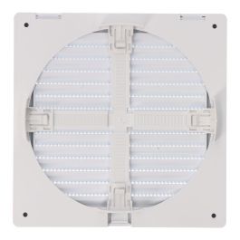 Edm Rejilla ventilación cuadrada empotrable ajustable ø 80-150 mm con mosquitera ABS blanca 170x170x11,5mm