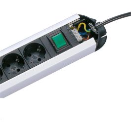 Bachmann 330.070 Regleta de Enchufes 3 Tomas 1,75m Aluminio con Interruptor Negro