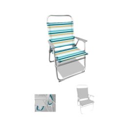 Silla playa aluminio fija rayada, con asa para transportar 88x56'50x37 cm Precio: 28.88999993. SKU: B14WP3B79P