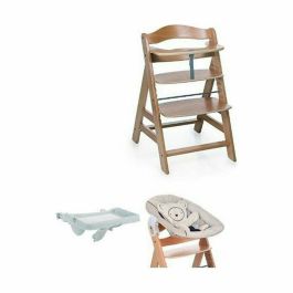 HAUCK Trona Bebé Evolutionary Alpha + Madera - Asiento y reposapiés ajustables - Arnés 5 puntos - Desde 6 meses hasta 90 kg