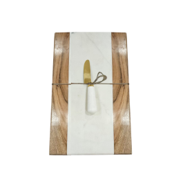 DKD Home Decor Tabla de Cortar Cocina Urban de Mármol y Madera de Acacia Blanco Natural 38x23x2 cm - Set de 2 Precio: 12.79000008. SKU: B123RPC9E6