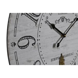 DKD Home Decor Reloj de Pared Vintage Blanco Negro 8 x 58 x 58 cm (2 Unidades)