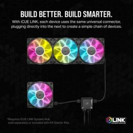Corsair CO-9051023-WW Kit de Expansión de Ventilador PWM iCUE LINK RX140 RGB de 140 mm en Blanco para Refrigeración de PC