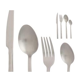 Kinvara Set de 16 Piezas de Cubiertos de Acero Inoxidable 410 SS, Acabado Plata Mate - Incluye 4 Cuchillos, 4 Tenedores, 4 Cucharas y 4 Cucharas de Té (6 Unidades) Kinvara Set de 16 Piezas de Cubiertos de Acero Inoxidable 410 SS, Acabado Plata Mate - Incluye 4 Cuchillos, 4 Tenedores, 4 Cucharas y 4 Cucharas de Té (6 Unidades)