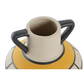 DKD Home Decor Jarrón Boho Terracota Multicolor Cerámica 13.4 x 15.6 x 13.4 cm (2 Unidades)
