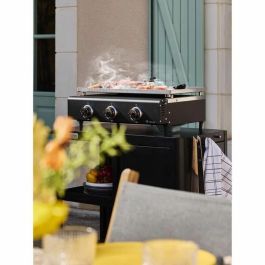 Cookingbox 9760182 Plancha de Gas CUENCA 3 Quemadores con Tapa 65x50x23 cm Negra