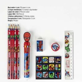 Cerdá Conjunto de Papelería Escolar Avengers Rojo para Niños de 2 a 8 Años - Medidas: 22x14x0.5 cm