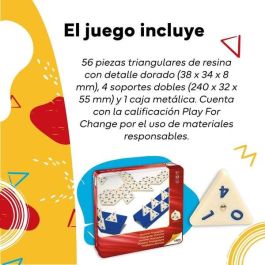 Juego domino triangular en caja de metal 27x27x5,7 cm Juego domino triangular en caja de metal 27x27x5,7 cm