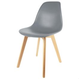 Home Deco Factory Silla STOCKHOLM Diseño Escandinavo Patas Madera Asiento Plástico Gris 45,8x51,4 cm H84,6 cm Precio: 55.89000043. SKU: B1DA36XCPW