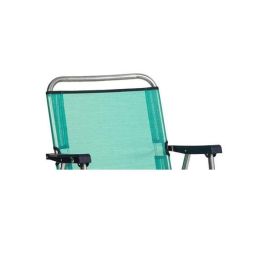 Silla playa aluminio fija con respaldo bajo color verde 57x78x57 cm Silla playa aluminio fija con respaldo bajo color verde 57x78x57 cm