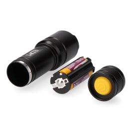 Linterna led táctica black grip 150 lm con zoom 3 x aaa (incluidas) aluminio