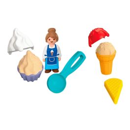 PLAYMOBIL Junior 72006 Set de Heladería de Arena - Juguete con Sacabolas y Moldes para Niños +12 Meses