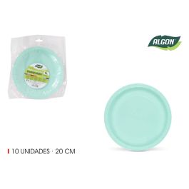 Set de 10 platos de cartón Aguamarina Soja 20 cm Algon (36 Cajas) Precio: 21.6900002. SKU: B1CD5TRYYF