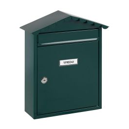 Arregui Visit Buzón Exterior Individual Mediano (A4) de Acero Galvanizado Lacado Verde 30x11x36 cm