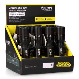 Edm Linterna LED 20W Cuerpo Aluminio Recargable 1800lm con Power Bank
