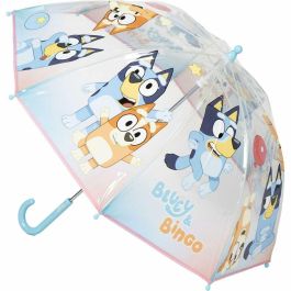 Cerdá Paraguas Manual Poe Burbuja con Diseño Bluey de 45 cm en Azul, Ideal para Niños a partir de 3 Años