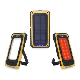 Edm Linterna Solar Force LED COB Recargable USB Panel Solar Imán Gancho 10W 750lm