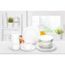 Alpina Vajilla Desayuno Cerámica Blanca 16 Piezas - Incluye 4 Platos Grandes, 4 Pequeños, 4 Bols, 4 Tazas - Lavavajillas y Microondas Precio: 32.79000054. SKU: B19CGS4DS7