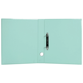 Liderpapel Carpeta de 2 Anillas 25 mm A4 Forrado Color System con Ollao y Tarjetero Menta