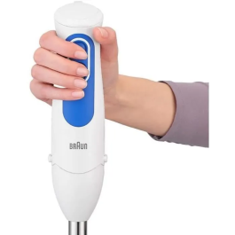 Braun MQ3000WH Batidora de Mano Smoothie Plus con Tecnología PowerBell Plus y Splash Control - Blanco y Azul
