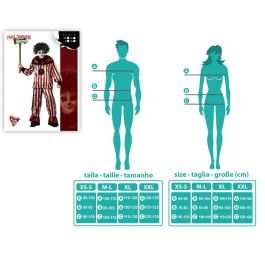 Disfraz Payaso Hombre Adulto Rojo Halloween Camiseta Pantalón Talla M-L