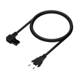 AISENS - CABLE ALIMENTACION ACODADO FORMA 8, CEE7/16/M-C7/H, NEGRO, 3.0M
