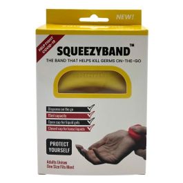 SQUEEZYBAND Pulsera Dispensadora de Gel Hidroalcohólico Ajustable Amarillo 15ml para Adulto