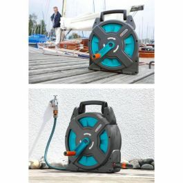 Gardena Compact15 Classic Enrollador de Manguera Portátil con Manguera 15m (Ø 11mm) y Conexión Grifo