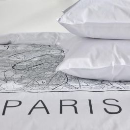 Juego de cama - HOY - JAVA - 2 personas - 240x220 cm - Algodón - Estampado París - Blanco Juego de cama - HOY - JAVA - 2 personas - 240x220 cm - Algodón - Estampado París - Blanco