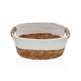 Cesta con asas blanca S Versa 20x12x27 cm - Alga y papel (2 Unidades)