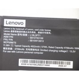Lenovo Batería Interna Original de Litio-Ion de 57Wh y Diseño de 3 Celdas, Compatible con Diversos Portátiles Lenovo ThinkPad
